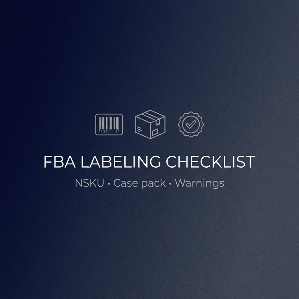 Packaging — FBA Carton & Labeling Checklist (NSKU, Case Pack, Warnings)